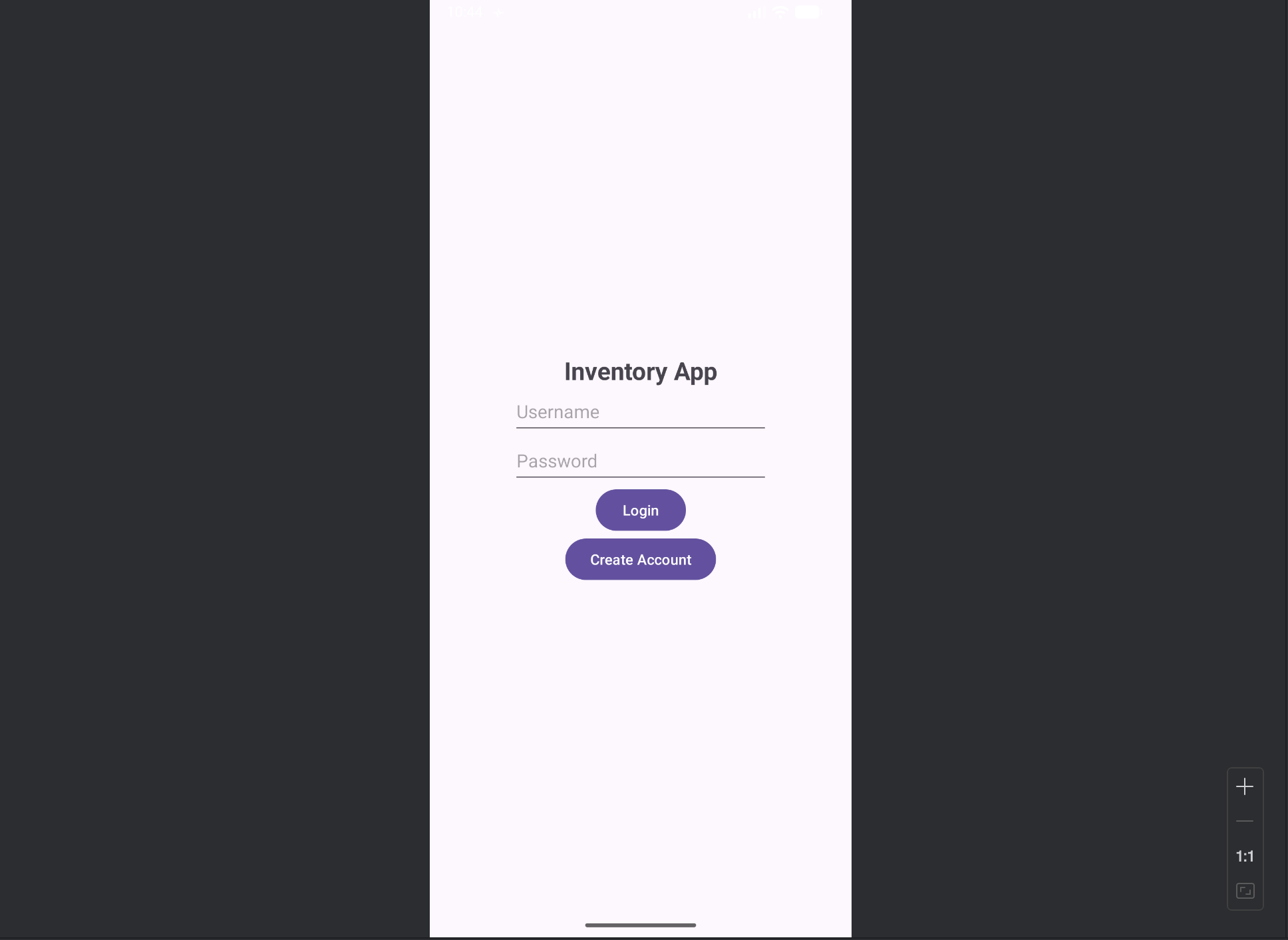 Inventory app login